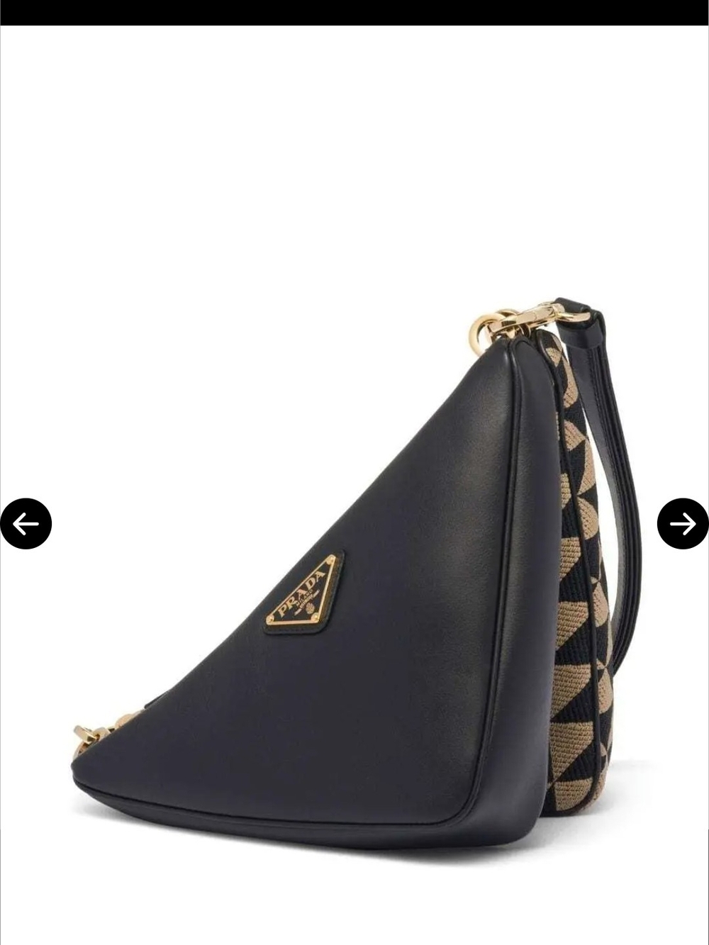 Prada Black and Beige Triangle Shoulder Bag - Picture 3 of 11